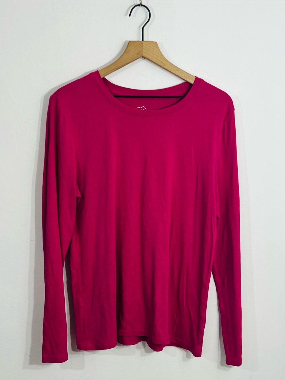 Eddie Bauer Pink Long Sleeve Crew Neck Knit T-Shirt Stretch Cotton Modal Size XL